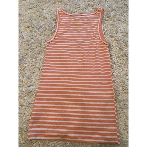 Pink and White Striped V-neck Ribbed Tank Size S - Picture 3 of 3